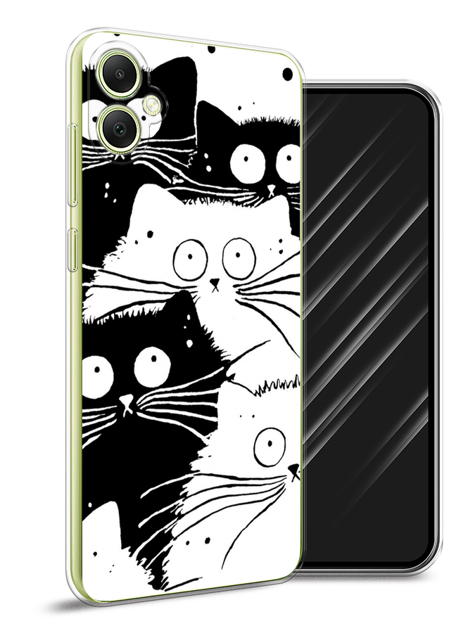 

Чехол Awog на Samsung Galaxy A05 "Коты черно-белые", Черный;белый, 2108750-1