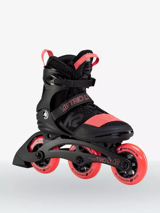 Коньки роликовые K2 Skates Trio Lt 100 W 30F0128.1.1.090, женские, чёрно-коралловый, 9