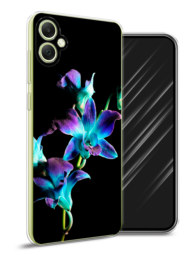 

Чехол Awog на Samsung Galaxy A05 "Синий цветок на черном", Черный;голубой;синий, 2108750-1