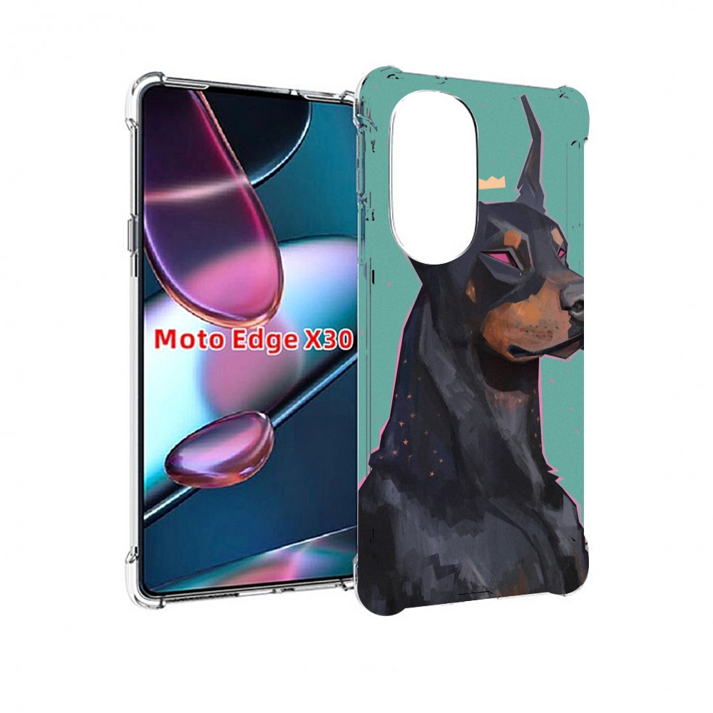 

Чехол MyPads красивый-доберман для Motorola Moto Edge X30, Прозрачный, Tocco