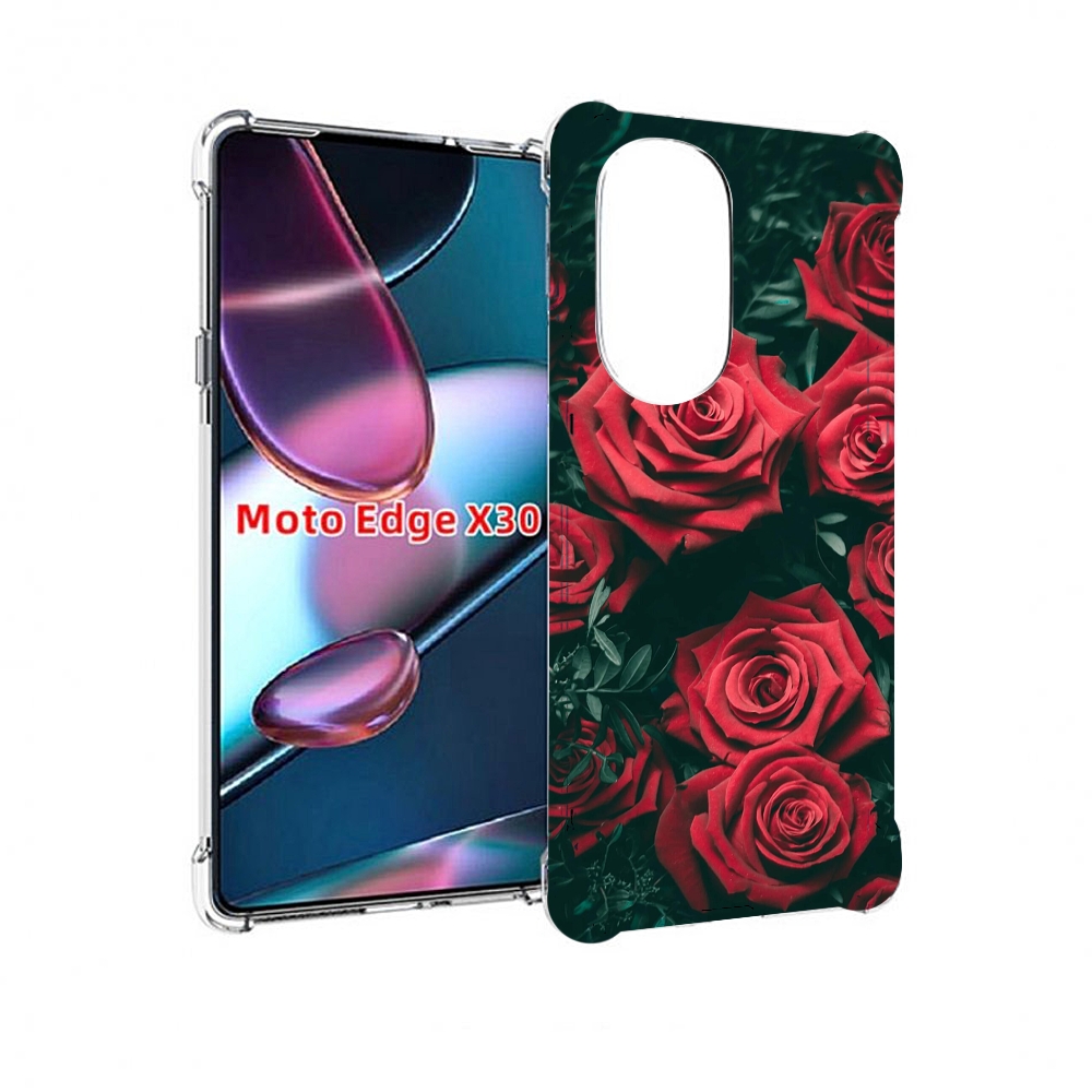 

Чехол MyPads красные-бархатные-розы для Motorola Moto Edge X30, Прозрачный, Tocco