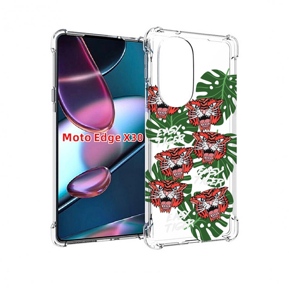 

Чехол MyPads красные-тигры для Motorola Moto Edge X30, Прозрачный, Tocco