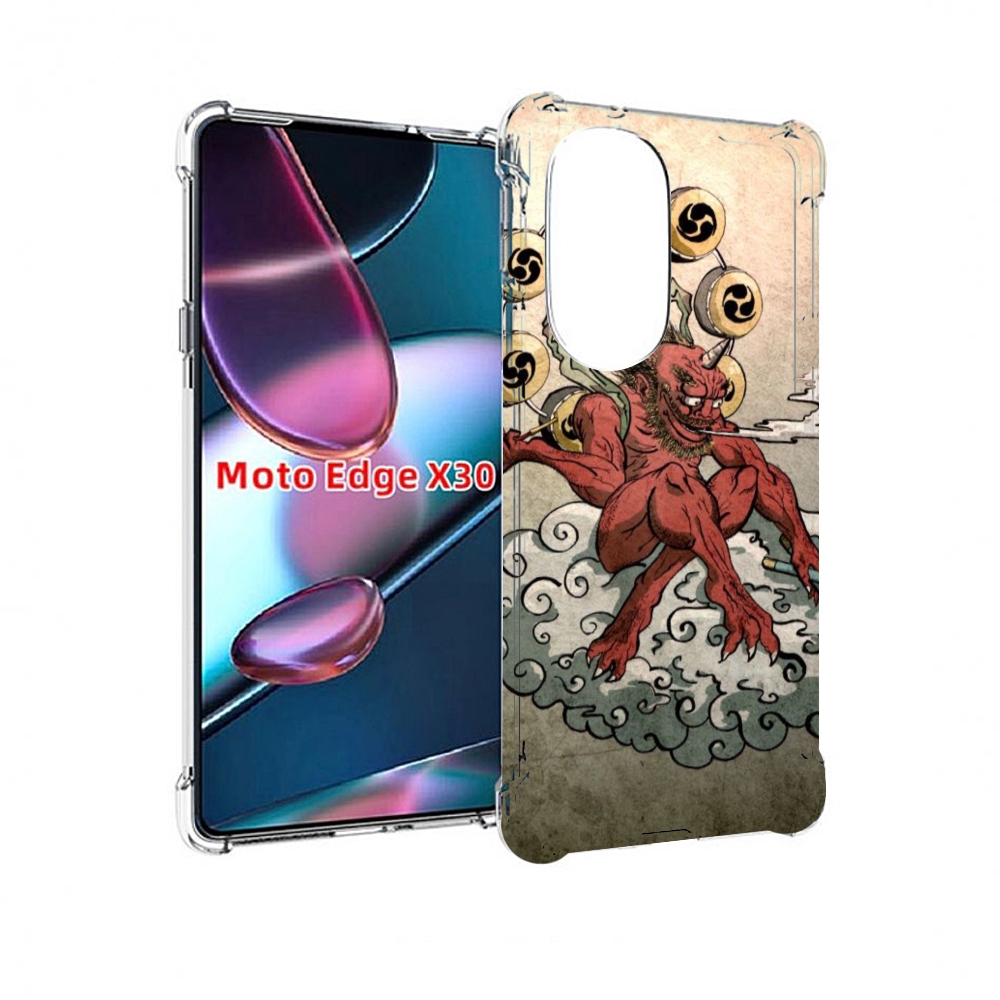 

Чехол MyPads красный чертик на облаке для Motorola Moto Edge X30, Прозрачный, Tocco