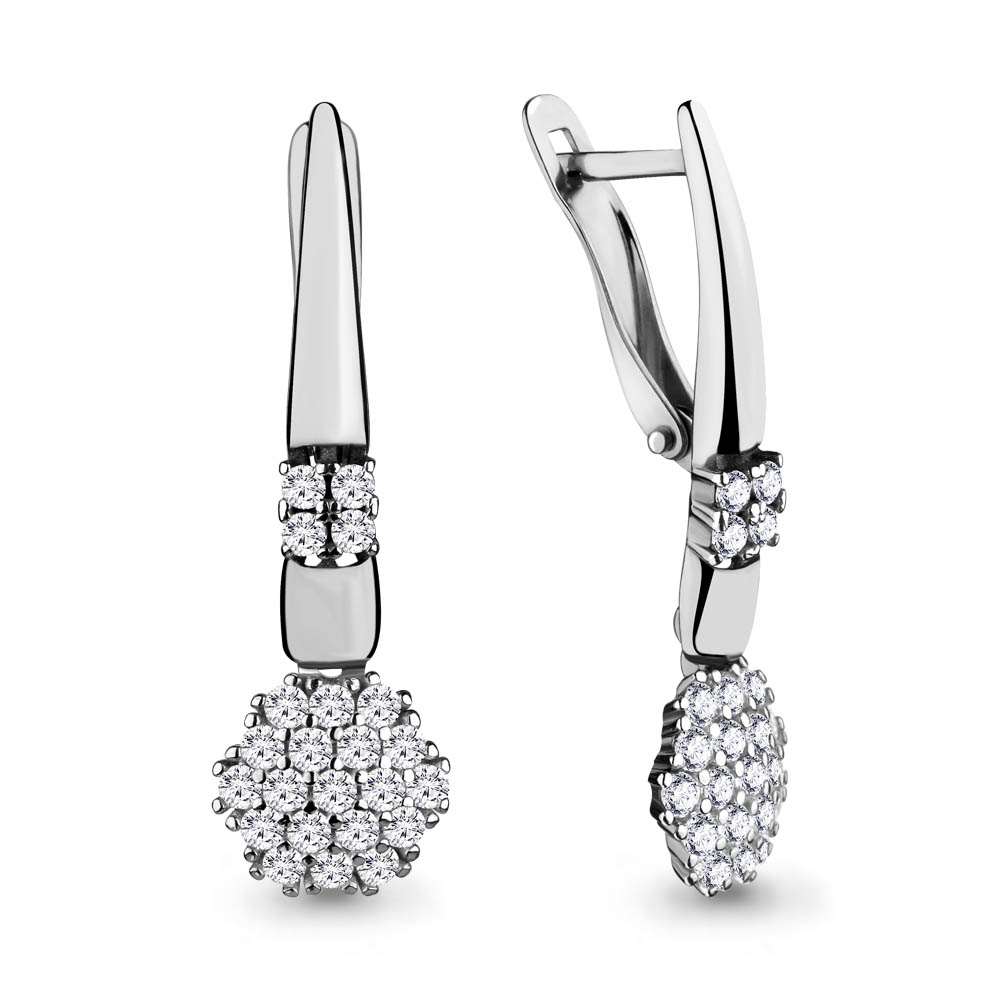 

Серьги из серебра с фианитом Aquamarine 46140А_925_р, 46140А_925_р
