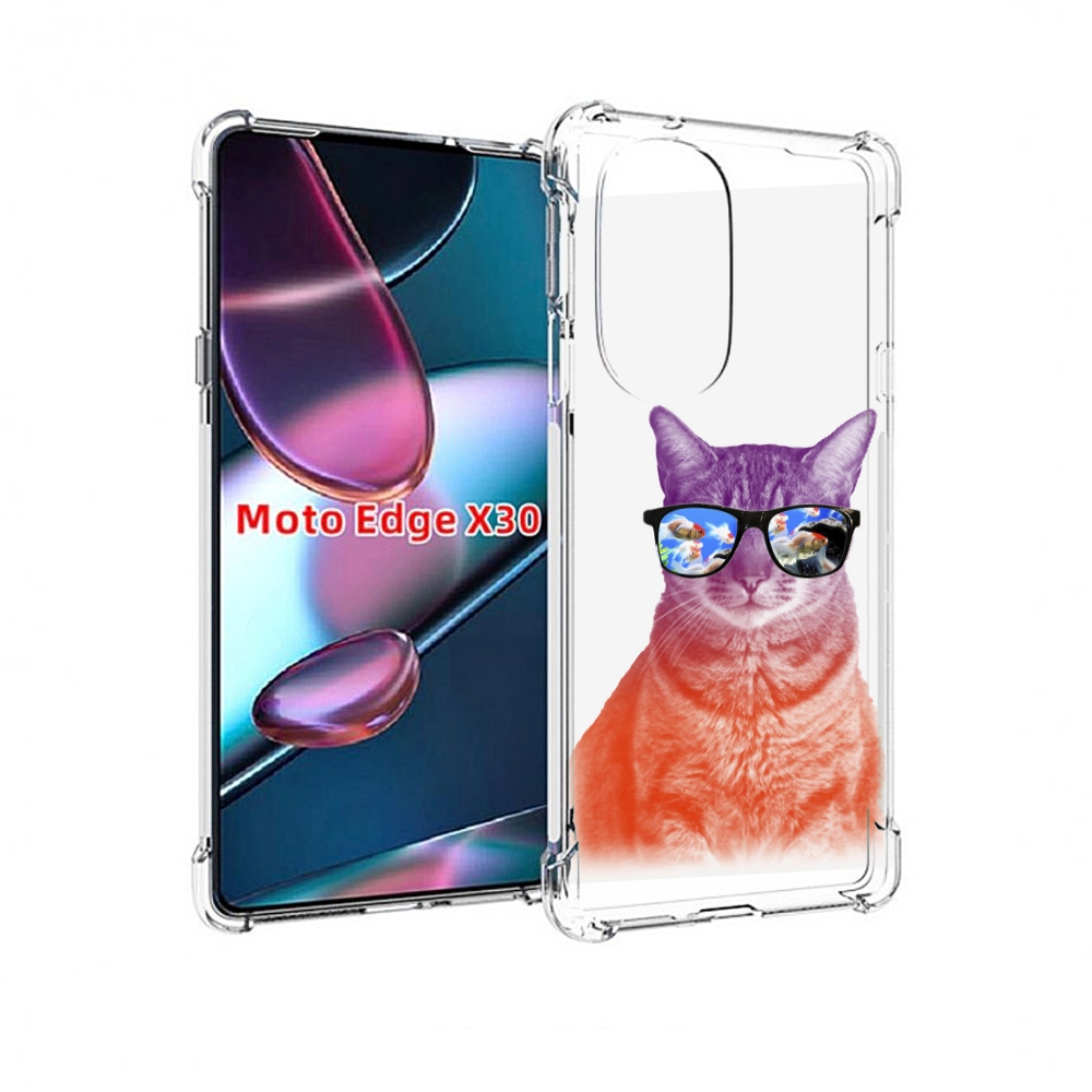 

Чехол MyPads крутой кот-2 для Motorola Moto Edge X30, Прозрачный, Tocco