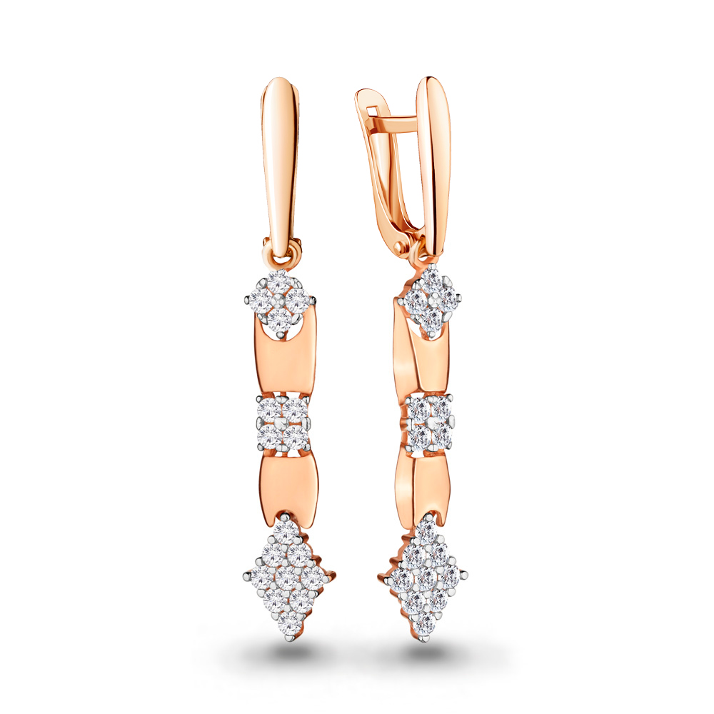 

Серьги из серебра с фианитом Aquamarine 46141А_925_з, 46141А_925_з