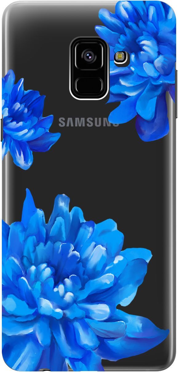 

Чехол на Samsung Galaxy A8+ (2018) "Amazing Asters" прозрачный, Прозрачный;голубой, 5407