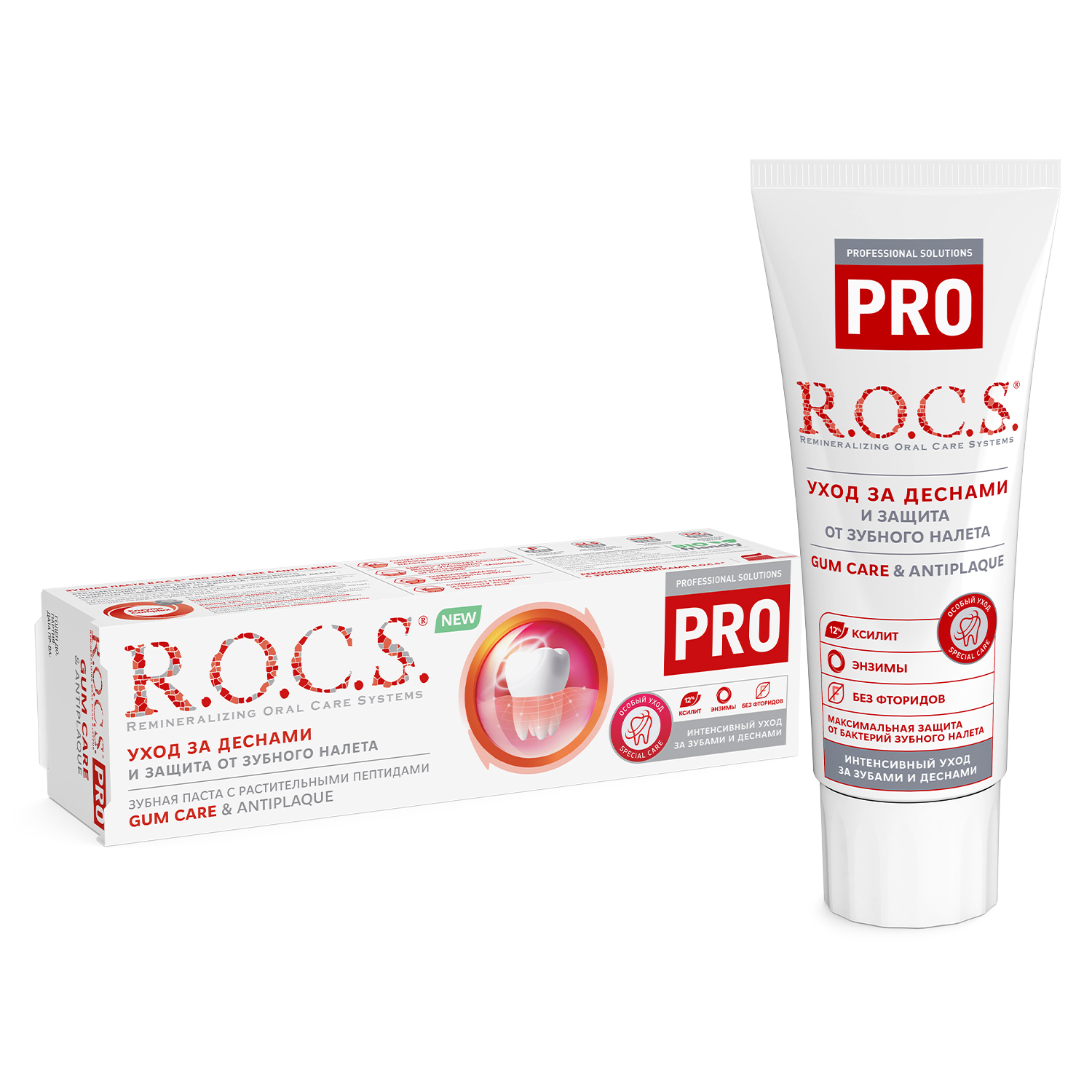 Зубная паста R.O.C.S. Pro Gum Care & Antiplaque 60 мл зубная паста apadent total care против кариеса и зубного налета реминерализующая 60 г