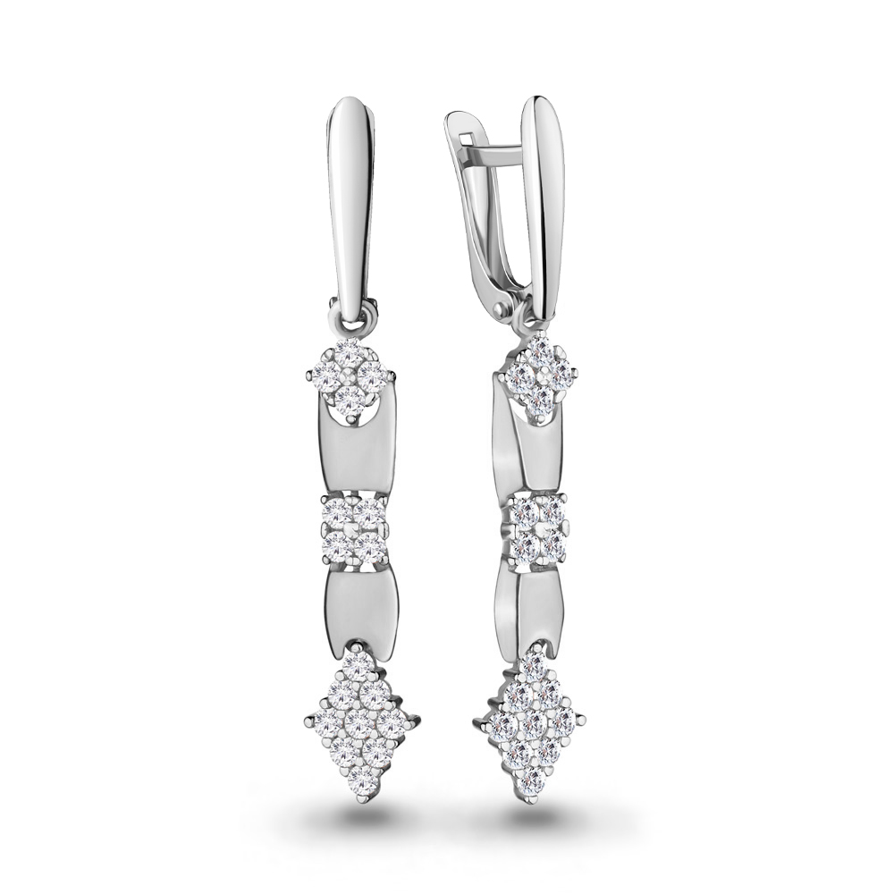 

Серьги из серебра с фианитом Aquamarine 46141А_925_р, 46141А_925_р