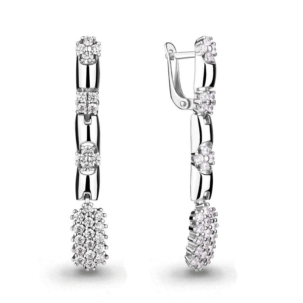 

Серьги из серебра с фианитом Aquamarine 46143А_925_р, 46143А_925_р