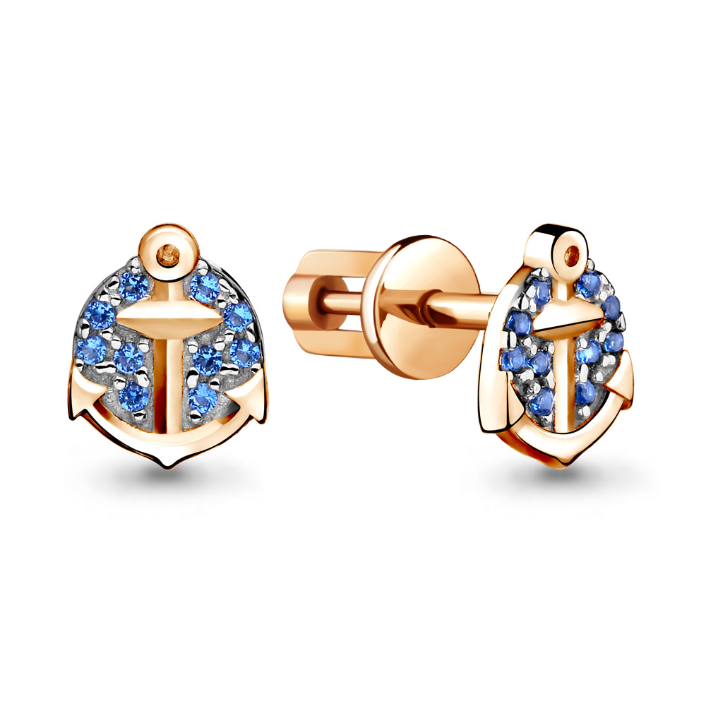 

Серьги-пусеты из серебра с сапфиром Aquamarine 46149Б_925_з, 46149Б_925_з