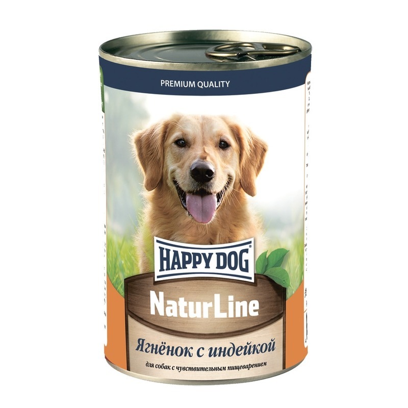 фото Влажный корм для собак happy dog natur line, ягненок, индейка, 20шт, 410г