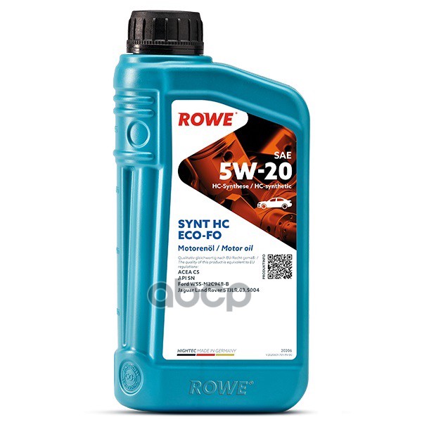 фото Rowe масло rowe 5/20 hightec synt hc eco-fo синтетическое 1 л