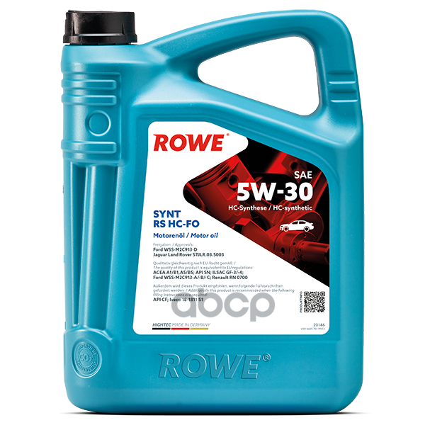 Моторное масло ROWE синтетическое 5w30 Essential Fo A5/B5, Sl/Cf 5л