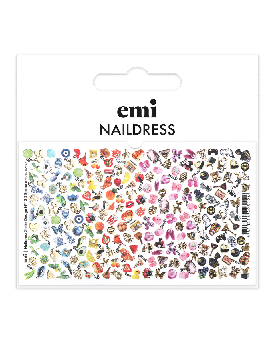 Слайдеры для дизайна ногтей EMI Naildress Slider Design 130 Яркая жизнь