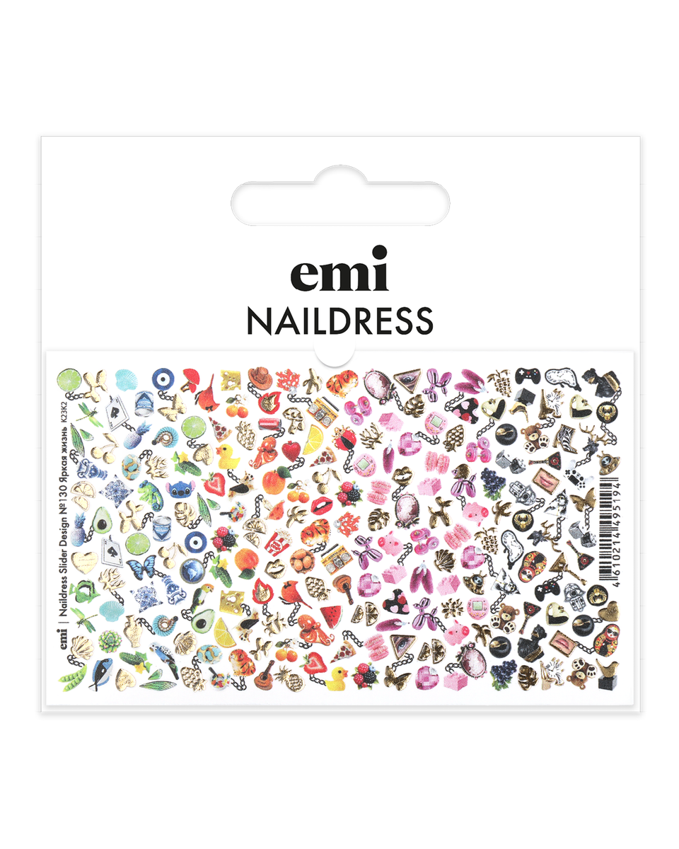 

Слайдеры для дизайна ногтей EMI Naildress Slider Design 130 Яркая жизнь, Разноцветный