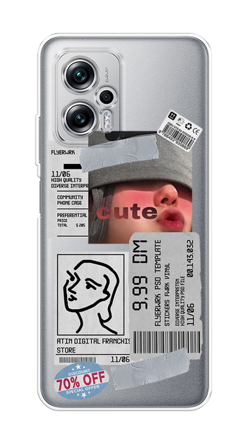 

Чехол на Poco X4 GT/Redmi Note 11T Pro/11T Pro Plus "Cute girl collage", Розовый;серый;голубой, 315550-6