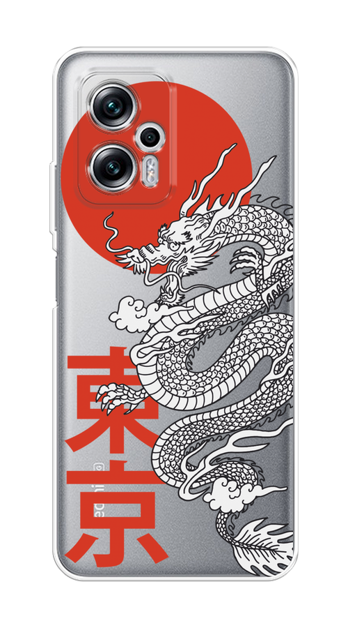 

Чехол на Poco X4 GT/Redmi Note 11T Pro/11T Pro Plus "Китайский дракон", Черный;красный;белый, 315550-1