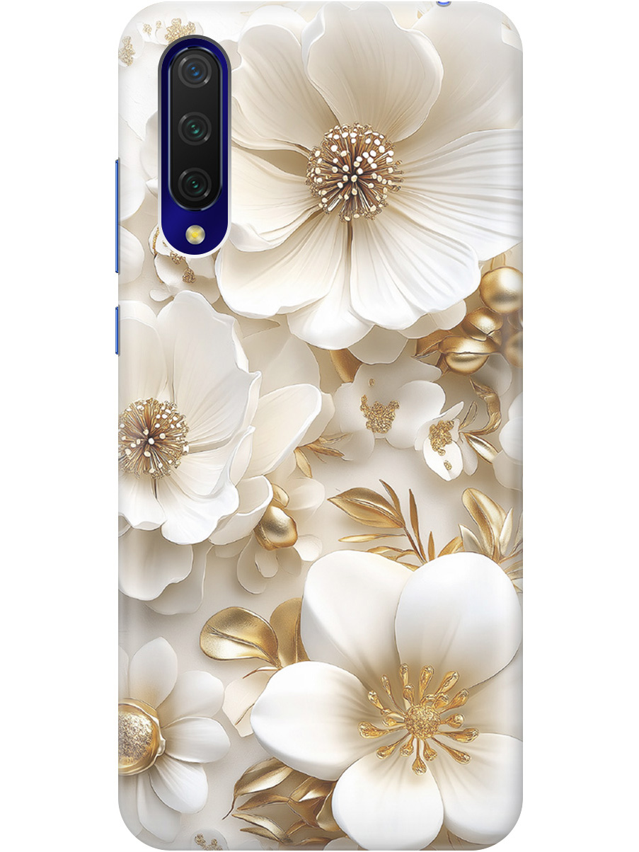 

Силиконовый чехол на Xiaomi Mi 9 Lite / CC9 с принтом "Золото на белых цветах", Прозрачный;белый;золотистый, 721722524