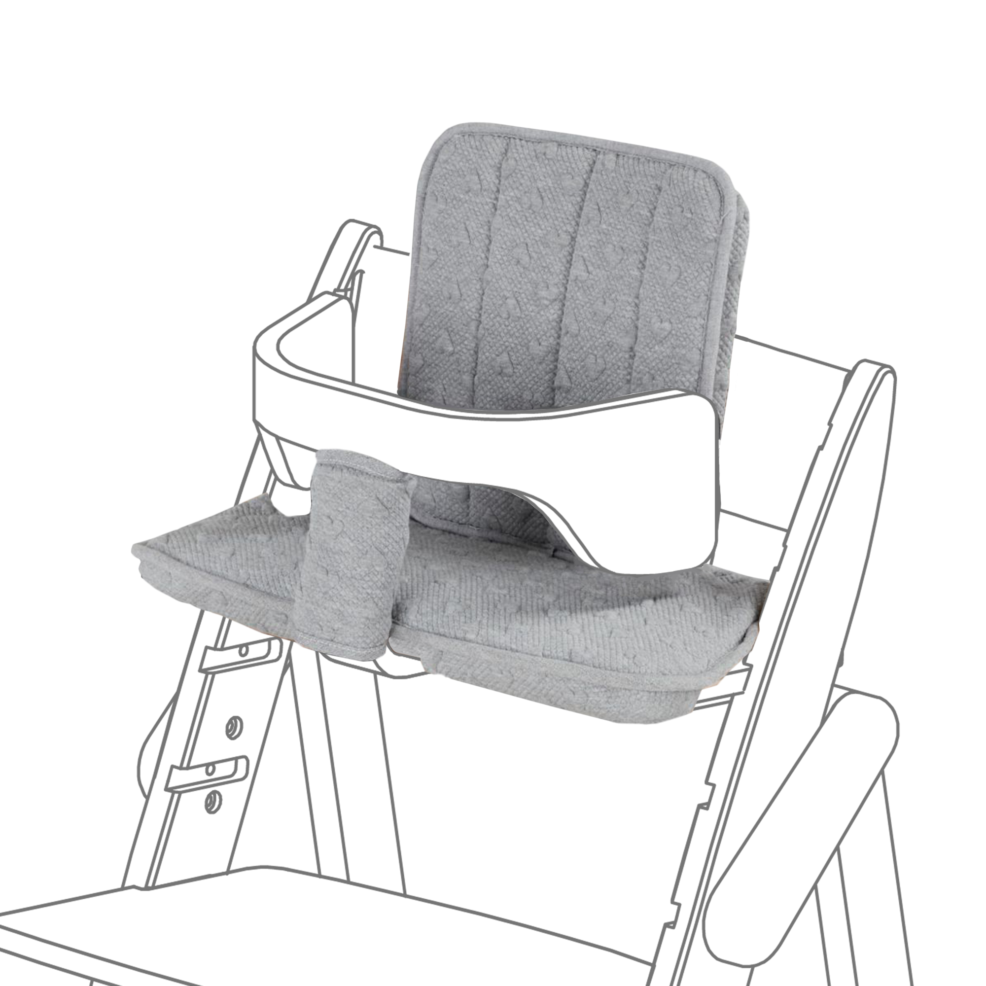 Набор подушек Moji Cushion Set для стульчика Yippy heart 12003342016 набор подушек moji cushion set для стульчика yippy mint 12003342213