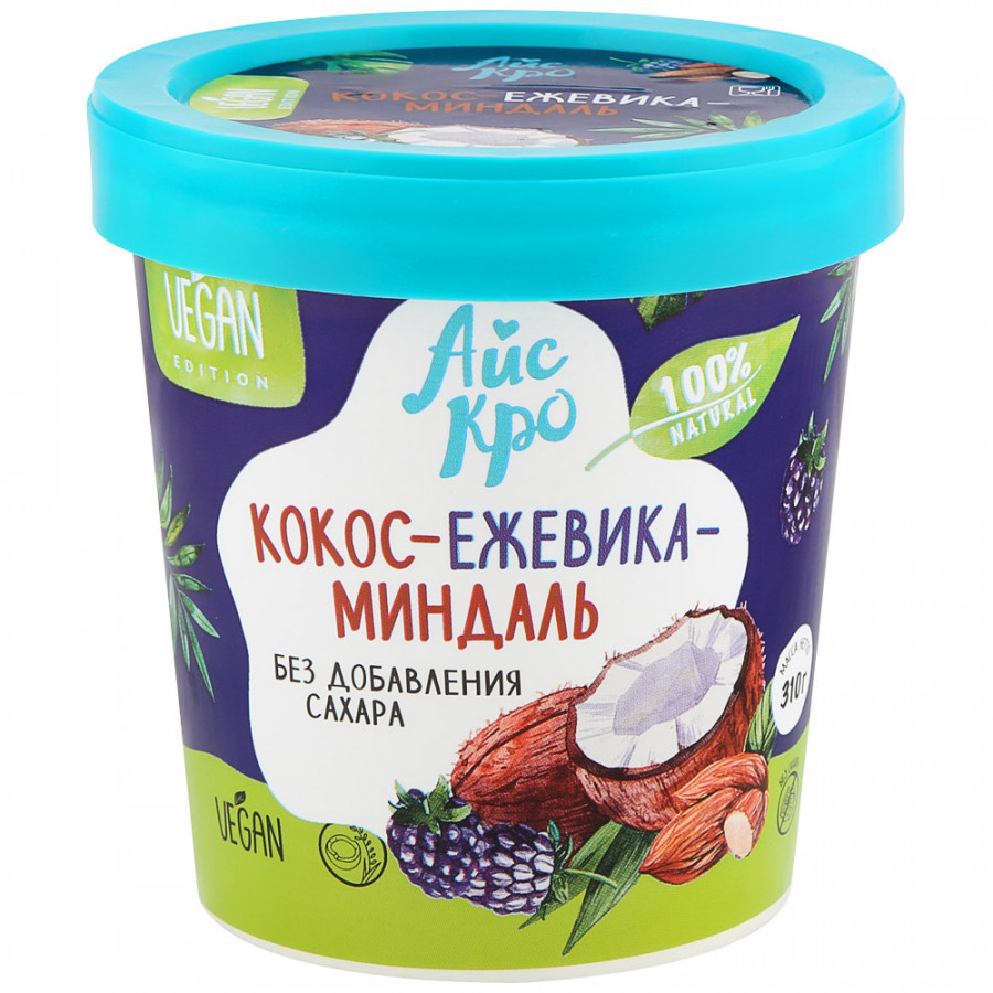 

Десерт взбитый Айскро кокос - ежевика - миндаль 310 г