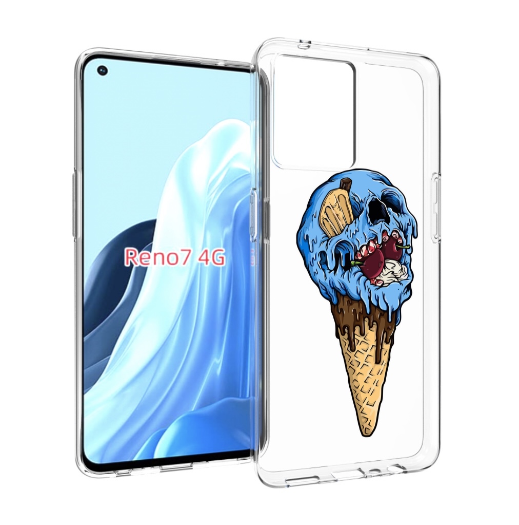 

Чехол MyPads мороженное череп для OPPO RENO 7 4G, Прозрачный, Tocco