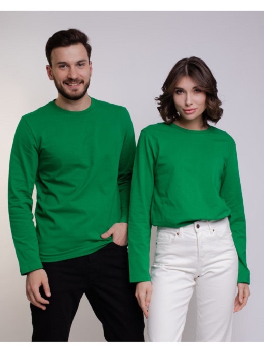 Лонгслив унисекс Uzcotton UZ-M-L зеленый 40-42XXS 580₽