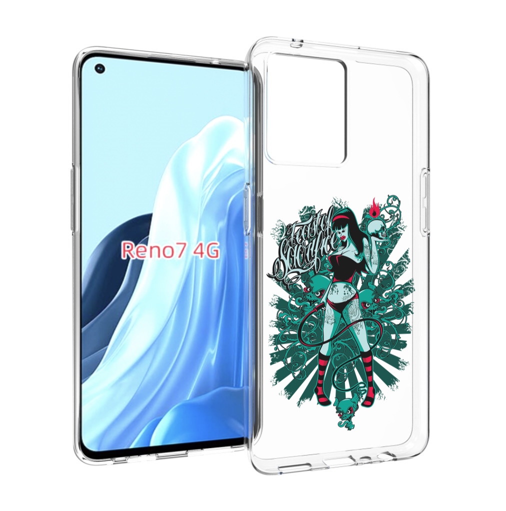 

Чехол MyPads нарисованная девушка в татуировках для OPPO RENO 7 4G, Прозрачный, Tocco