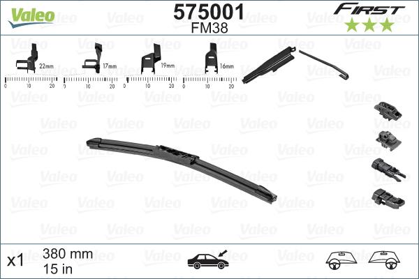 

Щетка стеклоочистителя Valeo 575001 380мм 15''