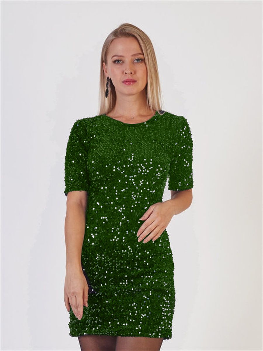 Платье женское Louren Wilton П-LW-1 зеленое 48 RU