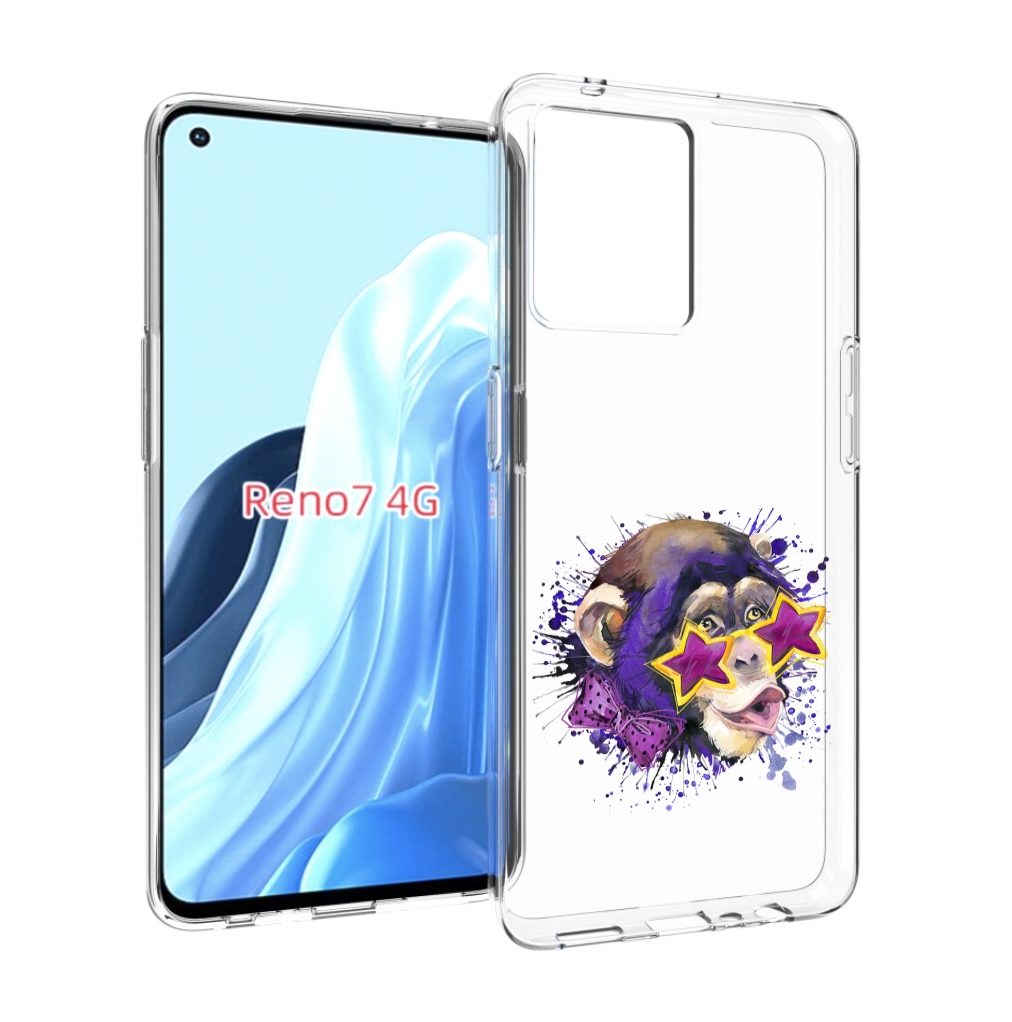

Чехол MyPads обезьяна в очках для OPPO RENO 7 4G, Прозрачный, Tocco