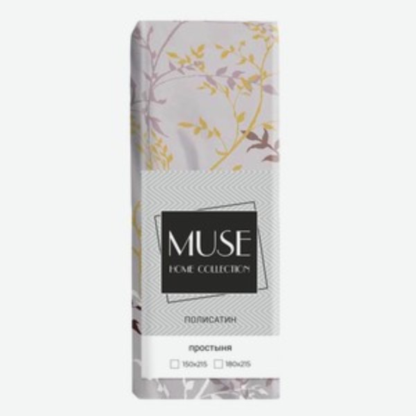 

Простыня Славянский текстиль Muse веточки 180 x 215 см двуспальный полисатин розовый