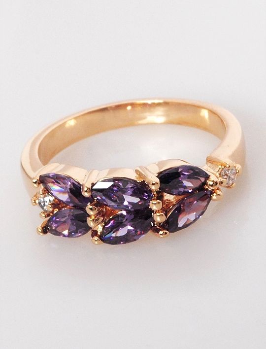 

Кольцо из бижутерного сплава р. 18 Lotus Jewelry 43R-31am, аметист/циркон, 43R-31am