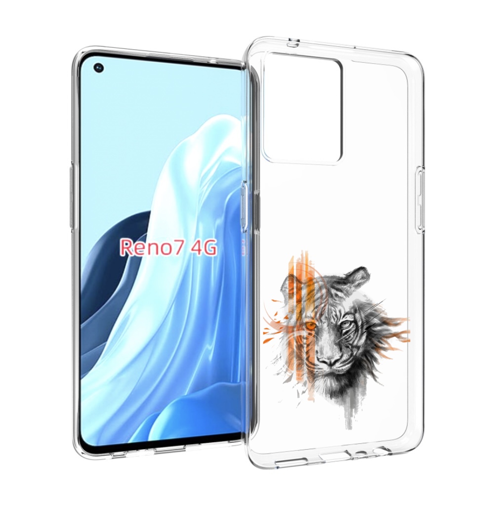 

Чехол MyPads огненный тигр для OPPO RENO 7 4G, Прозрачный, Tocco