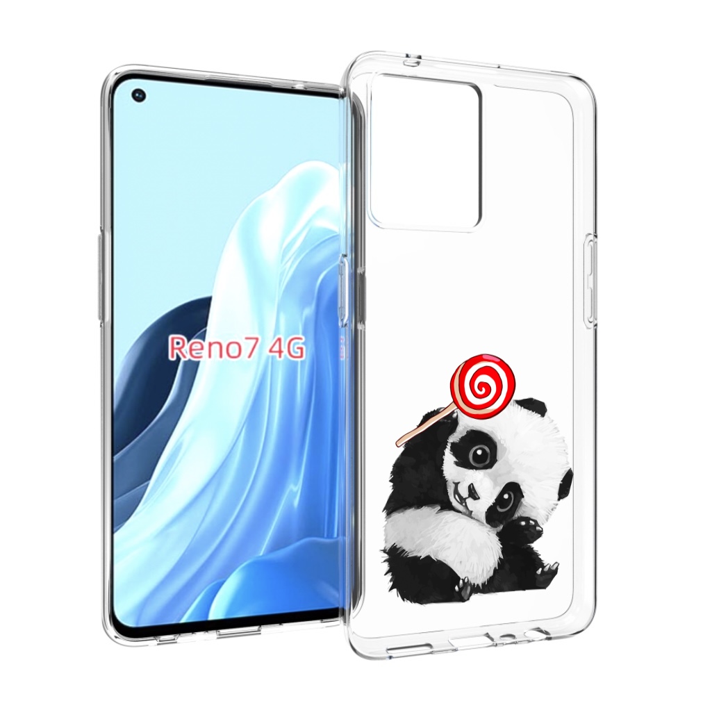 

Чехол MyPads панда с леденцом для OPPO RENO 7 4G, Прозрачный, Tocco