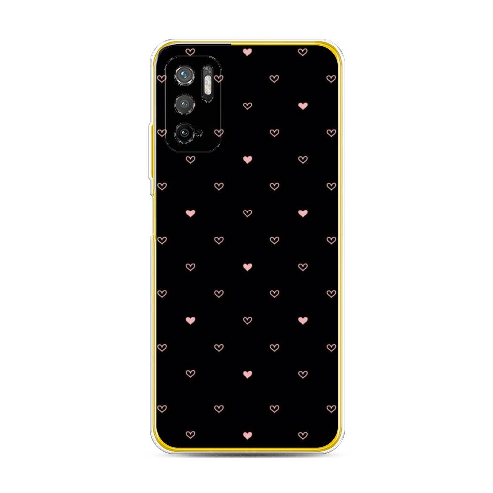 

Чехол Awog на Poco M3 Pro "Черный фон и сердечки", Разноцветный, 311050-3