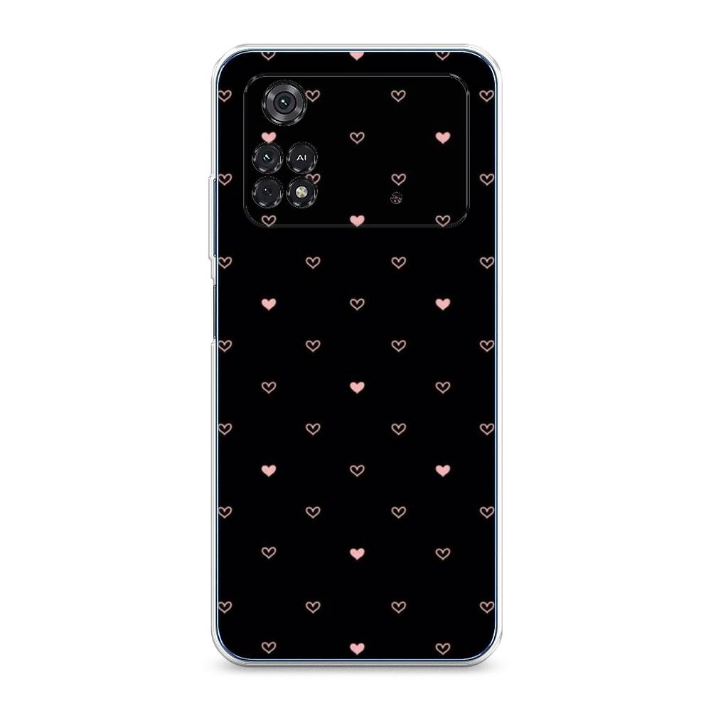 

Чехол Awog на Poco M4 Pro 4G "Черный фон и сердечки", Разноцветный, 313050-3