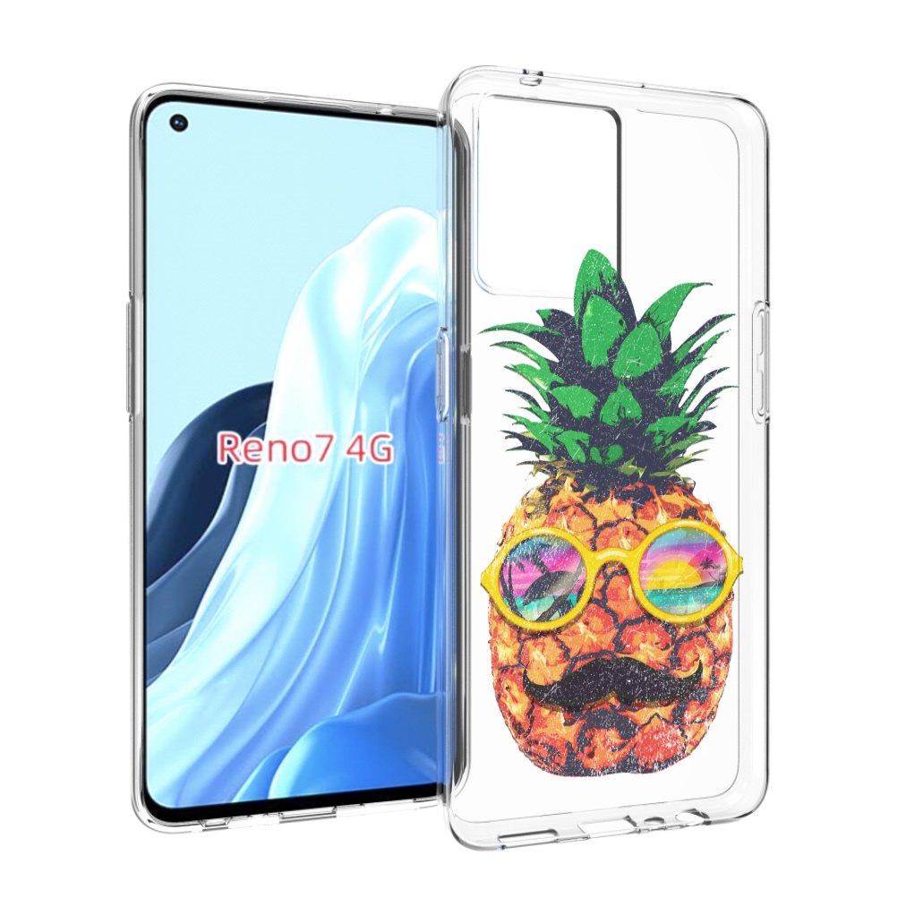 

Чехол MyPads прикольный ананас с лицом для OPPO RENO 7 4G, Прозрачный, Tocco