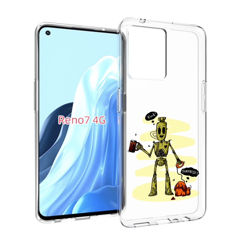 

Чехол MyPads прикольный робот для OPPO RENO 7 4G, Прозрачный, Tocco