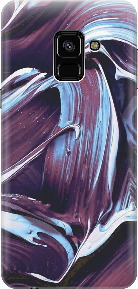 

Чехол на Samsung Galaxy A8+ (2018) с принтом "Фиолетовые мазки", Голубой;фиолетовый, 7220