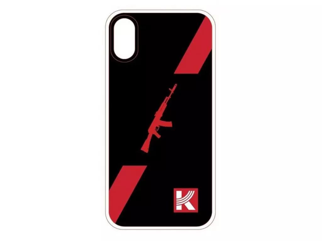 

Чехол Калашников для iPhone XS Max Красный автомат, силикон, Черный;красный
