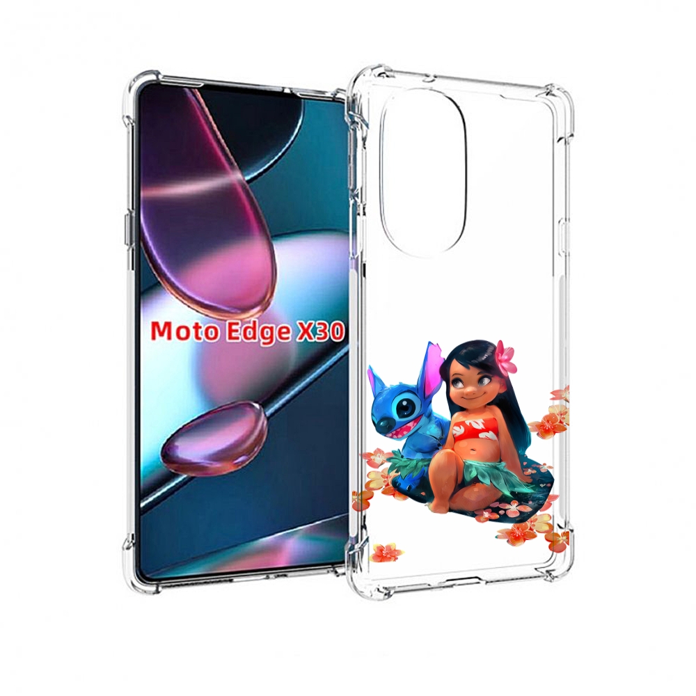 

Чехол MyPads лила-и-стич детский для Motorola Moto Edge X30, Прозрачный, Tocco