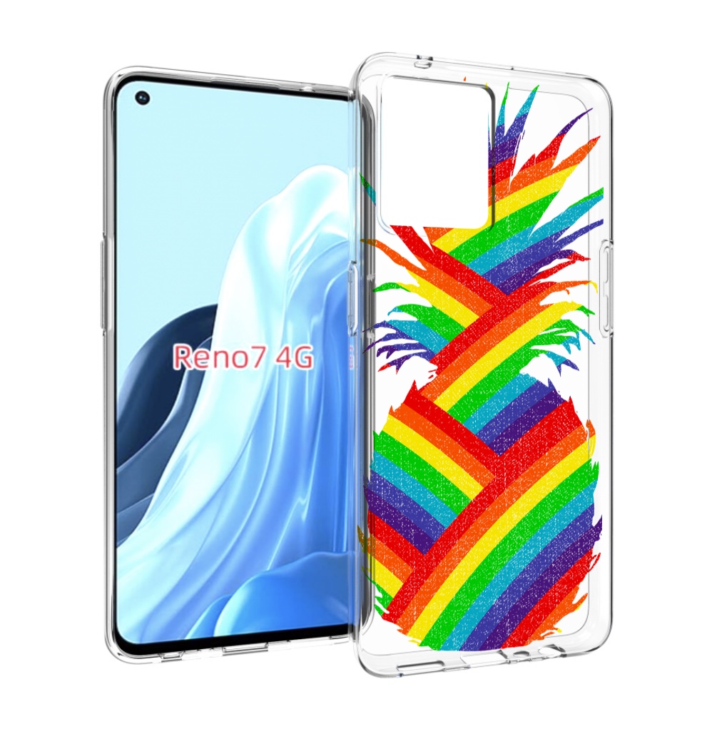 

Чехол MyPads радужный ананас для OPPO RENO 7 4G, Прозрачный, Tocco