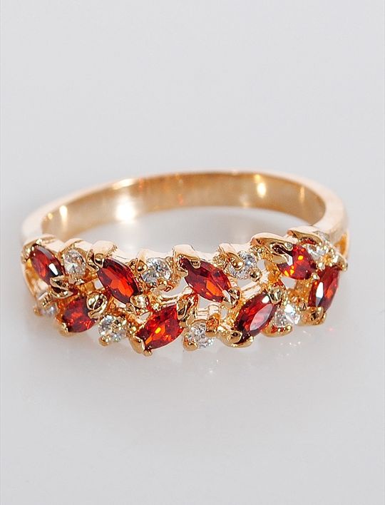 

Кольцо из бижутерного сплава р. 18 Lotus Jewelry 43R-30gn, гранат/циркон, 43R-30gn