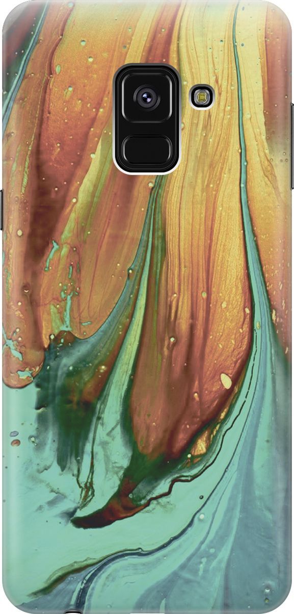 

Силиконовый чехол на Samsung Galaxy A8+ (2018) с принтом "Смешение", Голубой;желтый, 7221