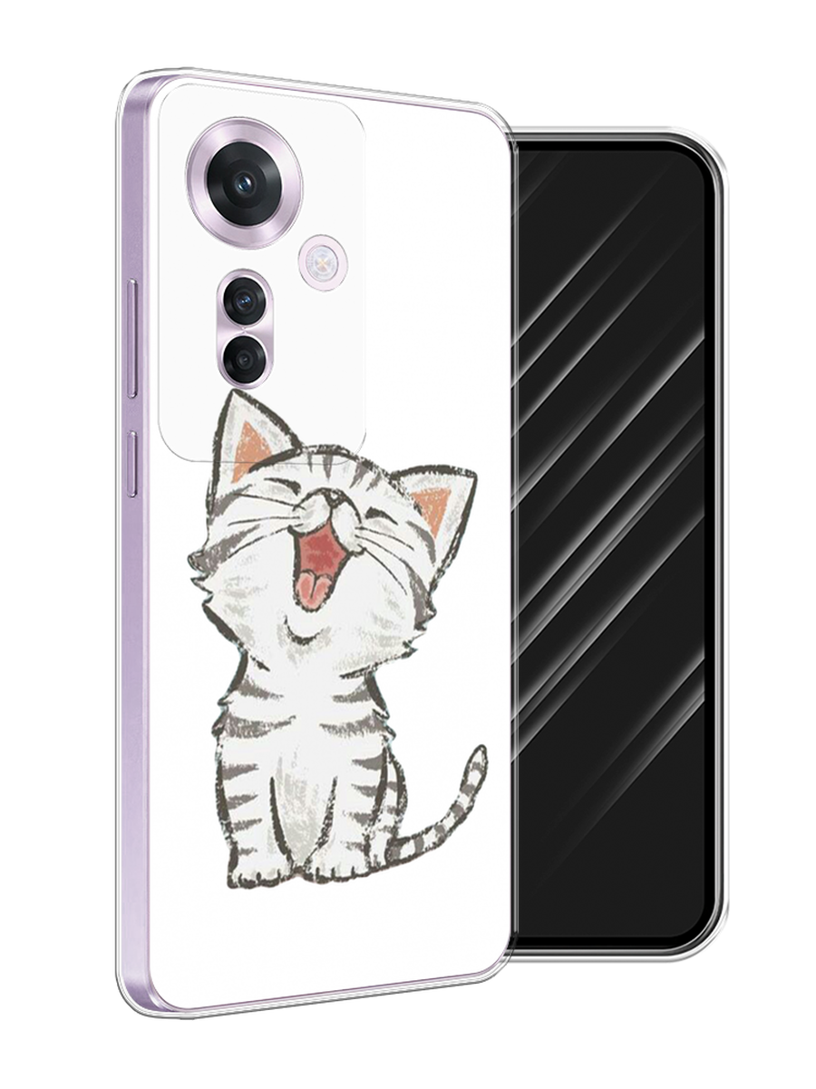 

Чехол Awog на Oppo Reno 11F "Котенок рисованный", Серый;белый, 2516650-1