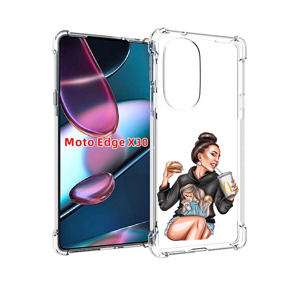 

Чехол MyPads любительница-макдональдс женский для Motorola Moto Edge X30, Прозрачный, Tocco
