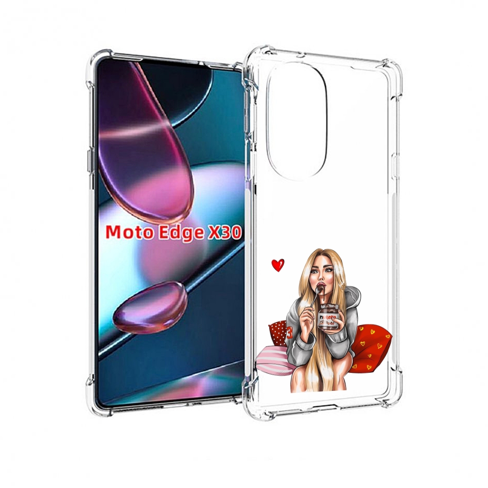 

Чехол MyPads любительница-нутеллы женский для Motorola Moto Edge X30, Прозрачный, Tocco