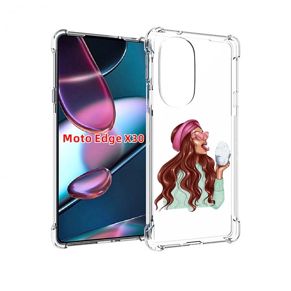 

Чехол MyPads любительница-снега женский для Motorola Moto Edge X30, Прозрачный, Tocco