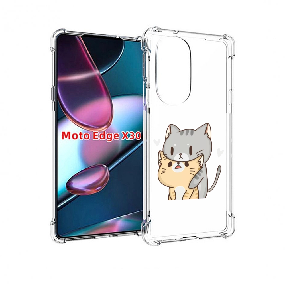 

Чехол MyPads любящие-коты для Motorola Moto Edge X30, Прозрачный, Tocco